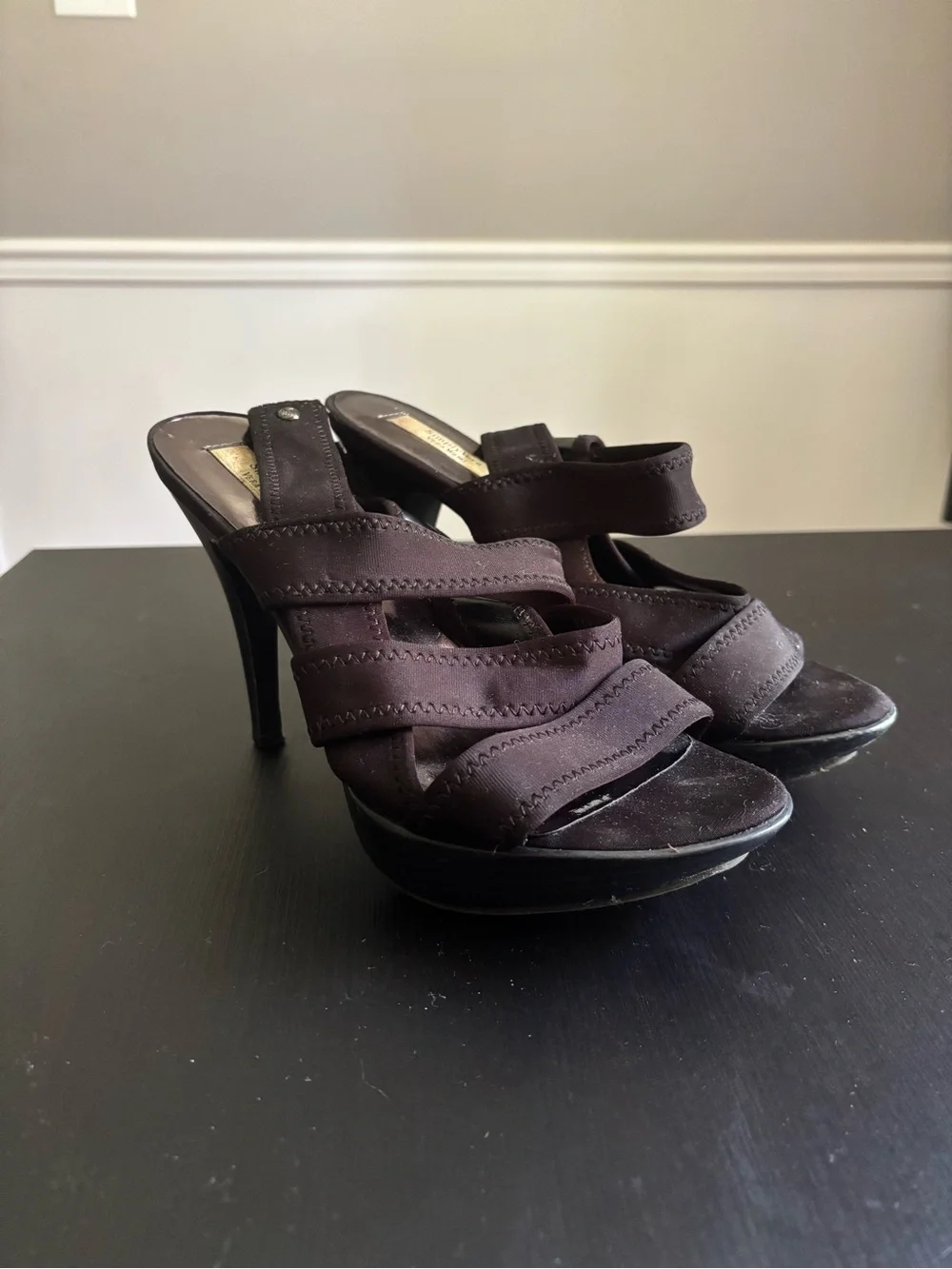 Simply Vera Vera Wang Black Strappy Platform Heels